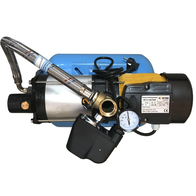 Насосна станція Optima MH-N1100 INOX-24 1,1 кВт багатоступ нерж, колеса на ГРЕБІНКУ