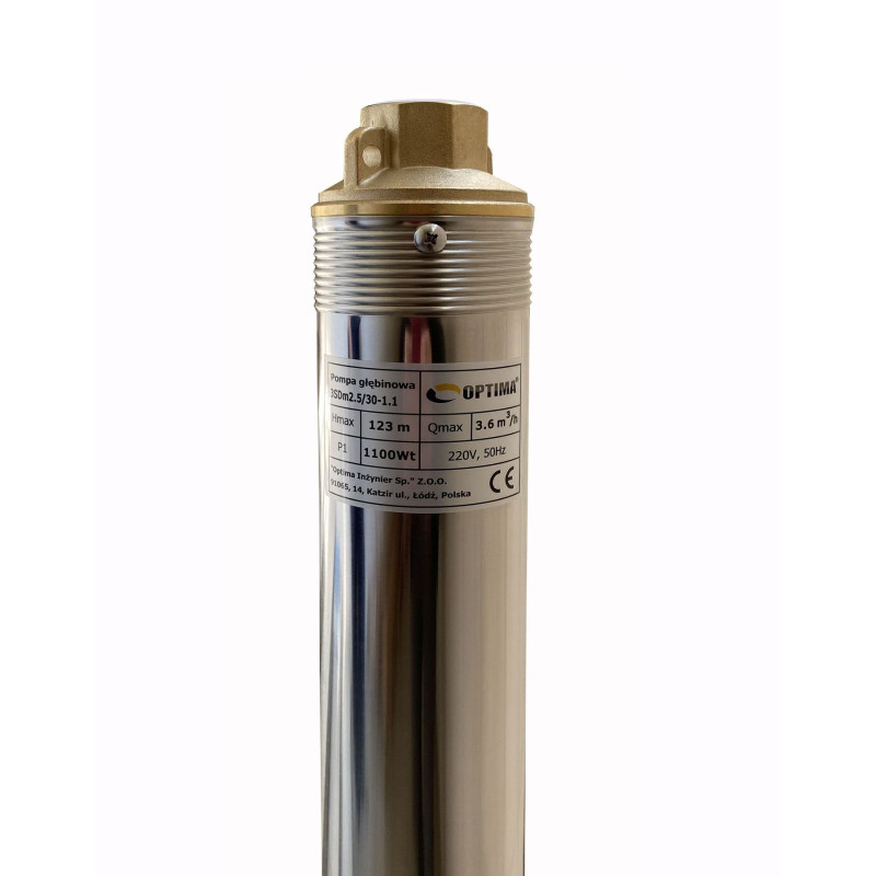 Насос свердловинний з вуст, до піску 3″ OPTIMA 3SDm2,5/30 1,1 кВт 124м + пульт+кабель 15м NEW