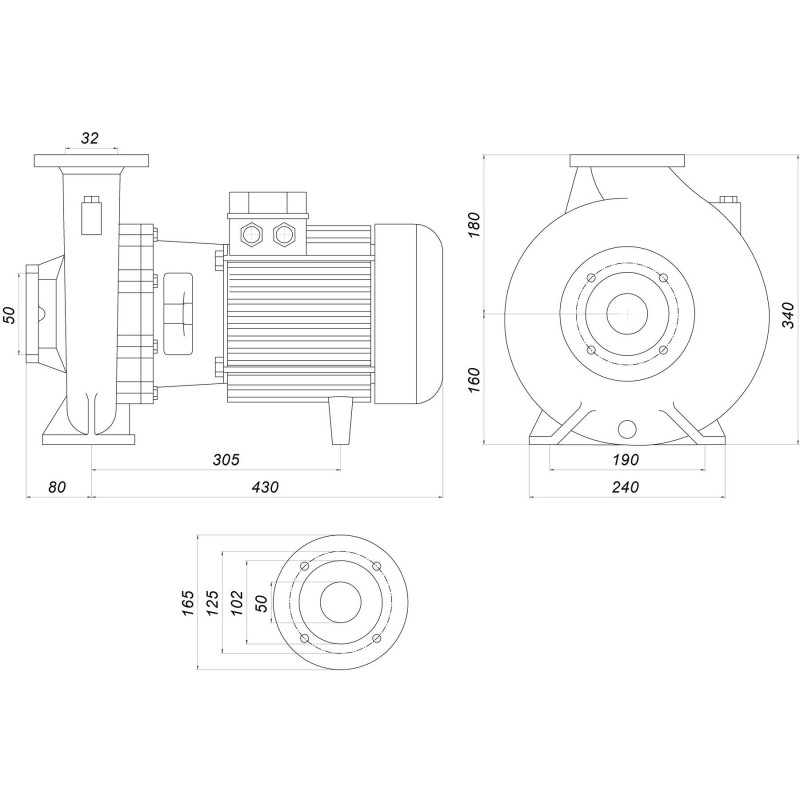 Насос моноблочний IR 32-200NC 4,0 кВт SAER (25 м3/год,45 м)