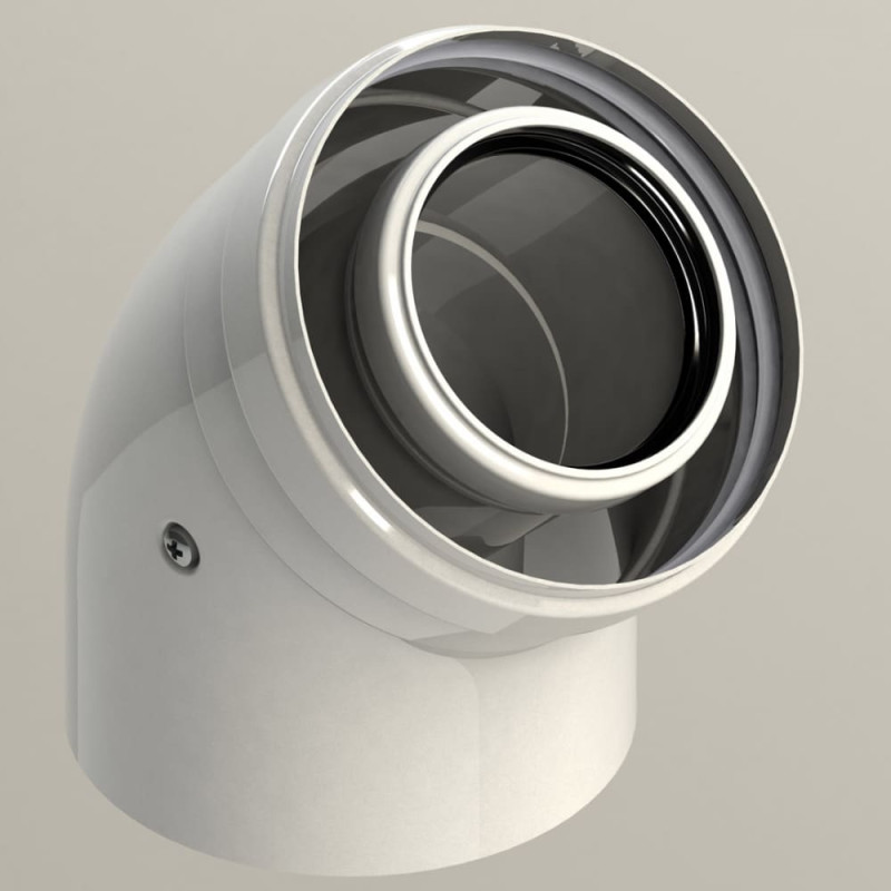 Коліно коаксіальне 45˚ ∅60/100K