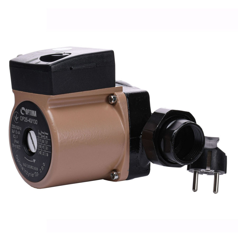 Насос циркуляційний Optima OP25-40 130мм + гайки + кабель з вилкою!