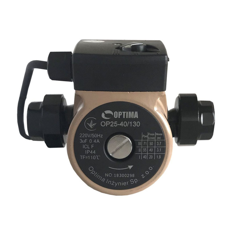 Насос циркуляційний Optima OP25-40 130мм + гайки + кабель з вилкою!