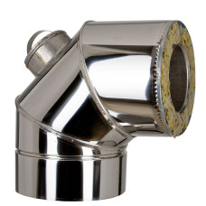 Колено 90 нержоц с ревизией 0.8мм Aisi304 d150/220