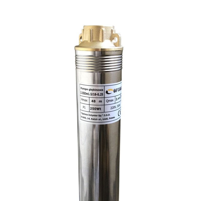 Насос свердловинний з вуст до піску 2,5″ OPTIMA 2,5SDm1,5/18 0,25 кВт 48м + пульт+кабель 15м