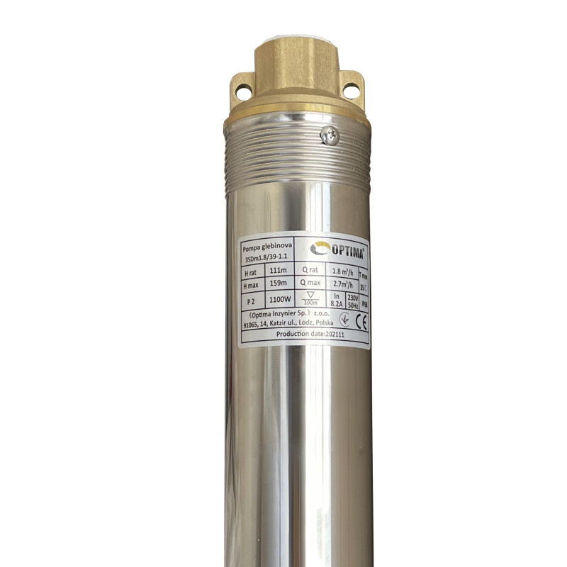 Насос свердловинний з вуст, до піску 3″ OPTIMA 3SDm1,8/39 1,1 кВт 159м + пульт+кабель 75м NEW