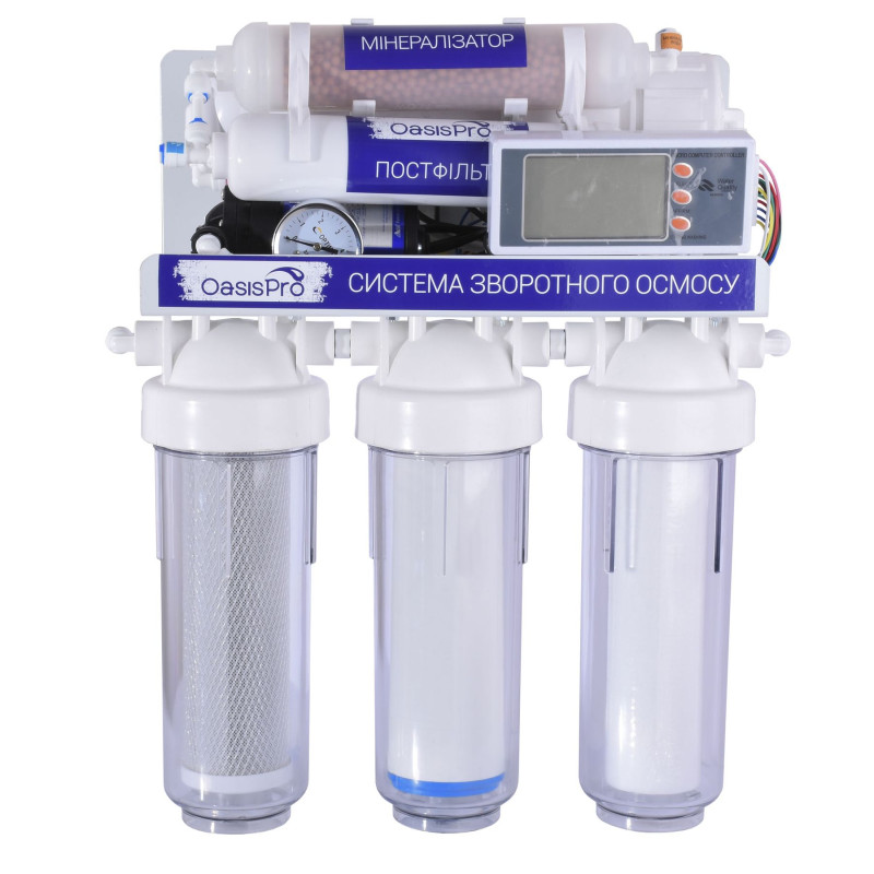 Система зворотного осмосу OasisPro BSL02M-RO-75 насос/мінералізатор/блок керування