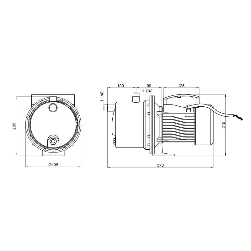 Насос самовсасывающий центробежный Thermo Alliance D-JDTm-125 0,92 кВт