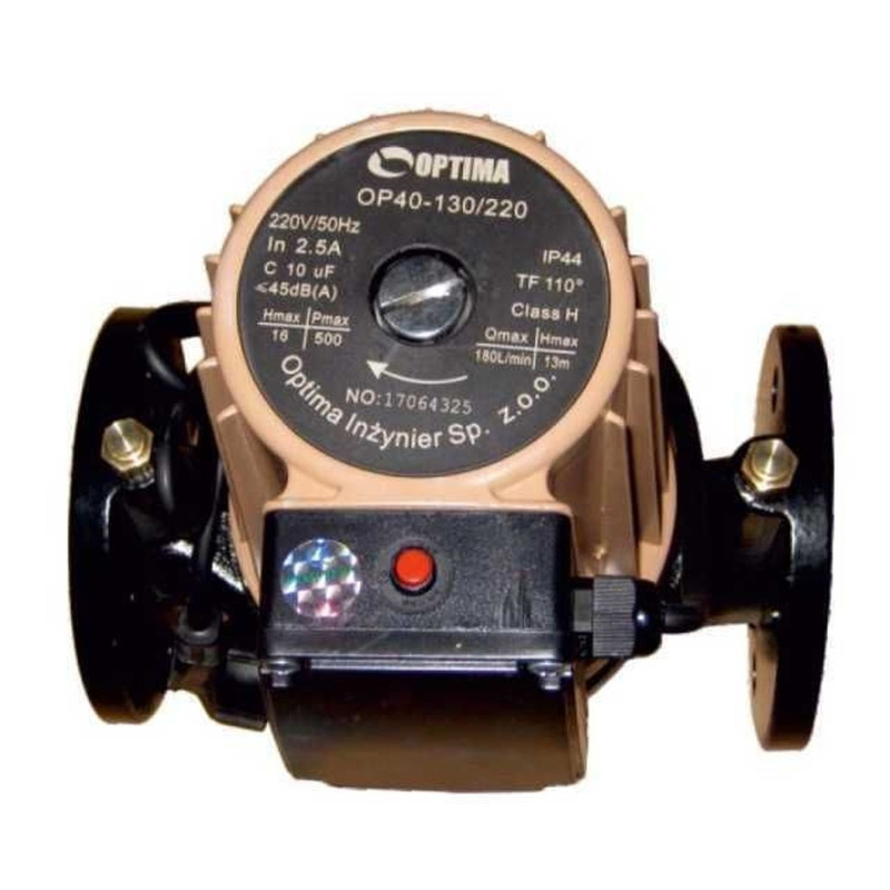 Насос циркуляционный фланцевый Optima OP40-130 220мм + кабель с вилкой!