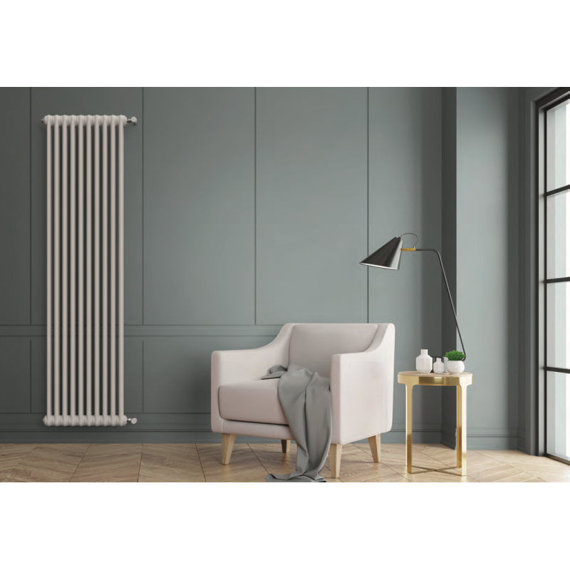 Дизайнерський радіатор DeLonghi Multicolumn H=2000 2-10 (секцій) конф.0 (бічне 1/2") RAL9016