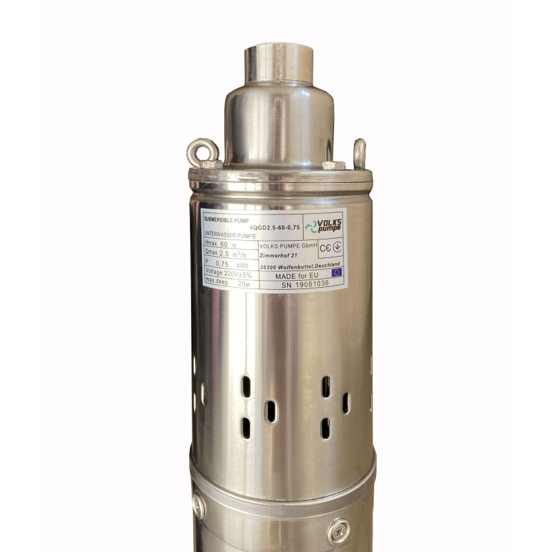 Насос свердловинний шнековий VOLKS pumpe 4 QGD 2,5-60-0,75 кВт + кабель 15м
