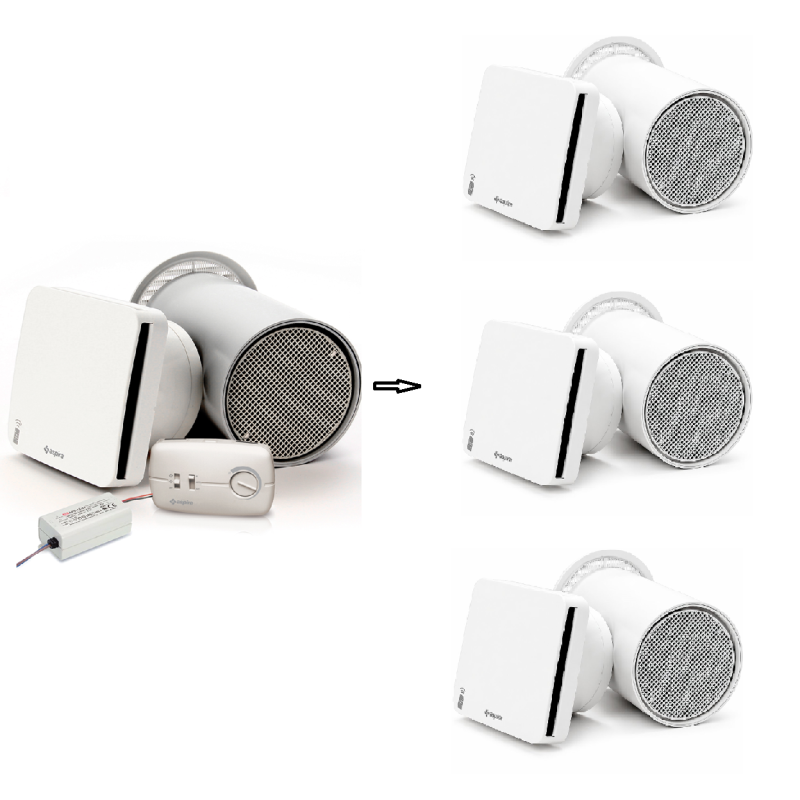 Комплект рекуператорів Aspira Ecocomfort 160 + Ecocomfort SAT 160x3