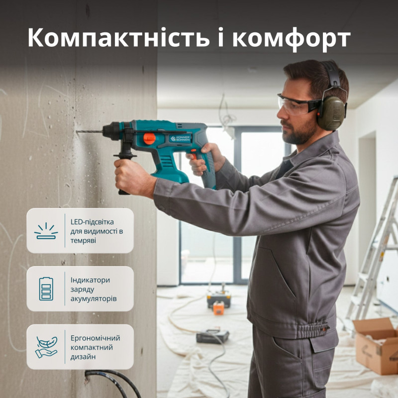 Набір акумуляторного електроінструменту 3-в-1 KS RHAGD 20V SET 3
