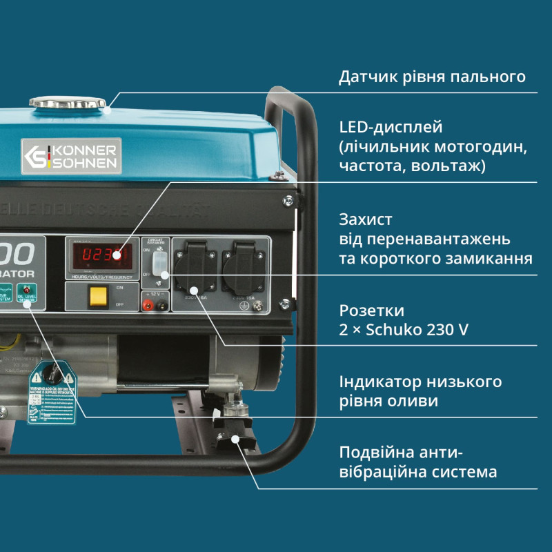 Бензиновий генератор «Könner & Söhnen» KS 3000E