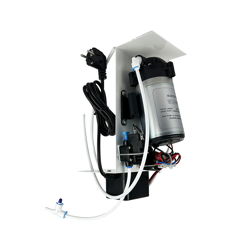 Помпа до зворотного осмосу Organic 50-75 GPD на кронштейні з датчиками