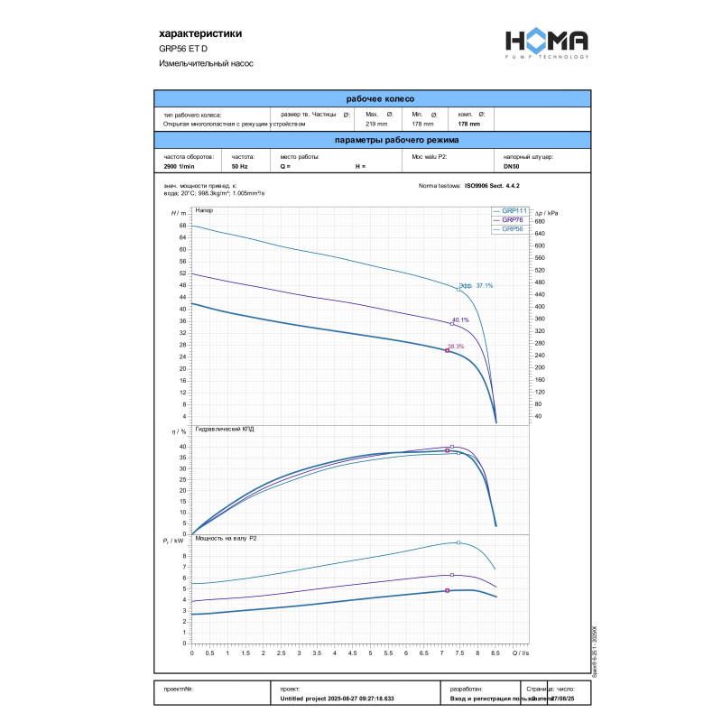 Фекальний насос BARRACUDA GRP56 ET D (9504930.01)