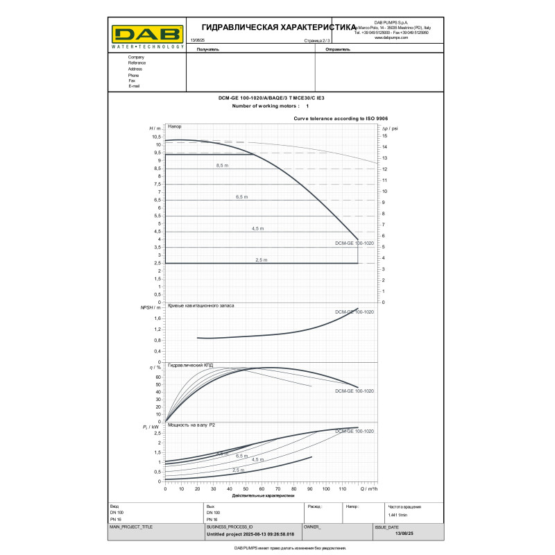 Насос з сухим ротором DCM-GE 100-1020 (60192014)