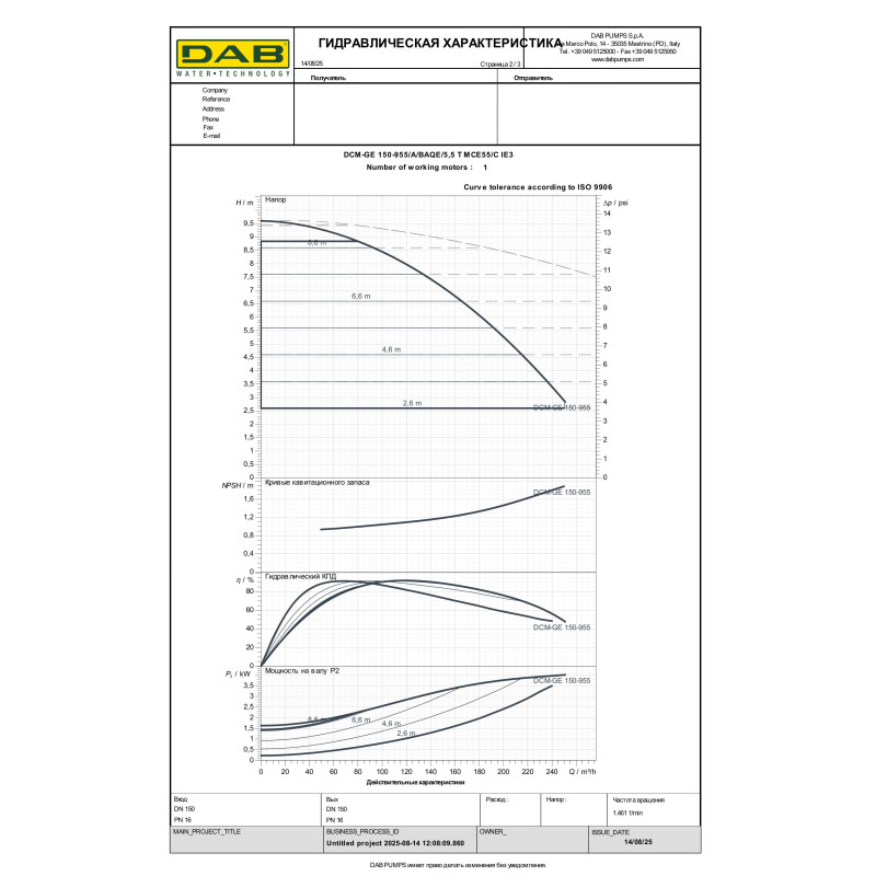 Насос з сухим ротором DCM-GE 150-955 (60192019)
