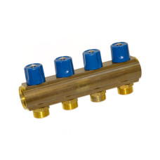 234E06050D Колектор з вентилями Ø1&Prime; х 4 х 3/4&Prime;ЗР (blue/синій) I=50 мм BIANCHI F.LLI S.P.A.