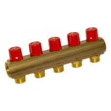 235E06050A Колектор з вентилями Ø1&Prime; х 5 х 3/4&Prime;ЗР (red/червоний) I=50 мм BIANCHI F.LLI S.P.A.