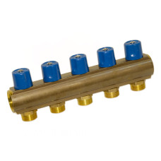 235E06050D Колектор з вентилями Ø1&Prime; х 5 х 3/4&Prime;ЗР (blue/синій) I=50 мм BIANCHI F.LLI S.P.A.