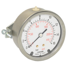 91498030S Манометр з кріпленням гліцериновий Ø63 1/4″ 16 бар фронтальний Cewal S.p.A.