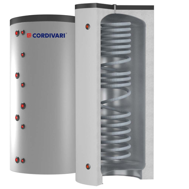 3270162282262 Теплоакумулятор 800 л (гофрований змійовик INOX для ГВП) ECO COMBI 1 VC (м`яка зйомна ізоляція) Cordivari srl
