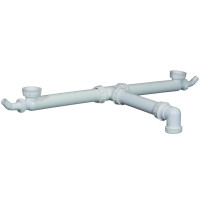 3195 Трубка підключення Т-подібна для подвійної мийки Ø40 х 1 1/2″ Ghidini SpA
