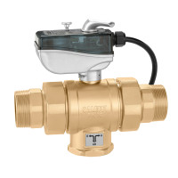 638083 Кран кульовий 3-ходовий з сервоприводом Ø1 1/2&Prime; L-подібний 230 V Kv=47 m³/h Caleffi S.p.a