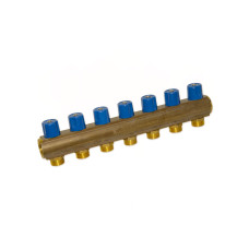 237E06050D Колектор з вентилями Ø1&Prime; х 7 х 3/4&Prime;ЗР (blue/синій) I=50 мм  BIANCHI F.LLI S.P.A.