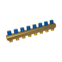 238E06050D Колектор з вентилями Ø1&Prime; х 8 х 3/4&Prime;ЗР (blue/синій) I=50 мм  BIANCHI F.LLI S.P.A.