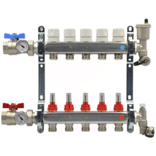 A346A6050A Колектор (НЕРЖАВІЙКА) в зборі з витратомірами Ø1&Prime; x 6 x 3/4&Prime; ЗР L=491 мм BIANCHI F.ll