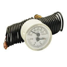 91392106 Капілярний термоманометр білий TI 42 P Ø42 1/4″ 4 бара 0/120°С L=1500 мм Cewal S.p.