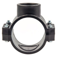 1019 UNIDELTA Хомут д/врізки без посилюючого кільця Ø32 x 1/2″ В PN10 PP-B (УФ захист)