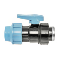 1071 UNIDELTA Кран кульовий для ПЕ труб Ø25 x 3/4&Prime; ВР PP-B (УФ захист)