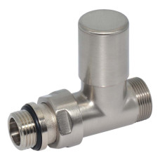 V150511J Кран радіаторний прямий BRUSH SILVER Ø1/2&Prime; х 24-19 COMPACT Carlo Poletti Srl