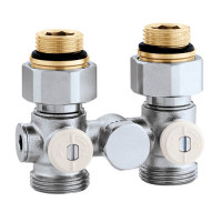 301241 Кран нижнього підключення сталевого радіатора Ø1/2″ x 3/4″ прямий 50% Caleffi S.p.a.