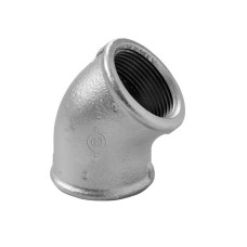 12005006 Коліно оцинковане (білий чавун) Ø1 1/4″ ВВ 45° Atusa