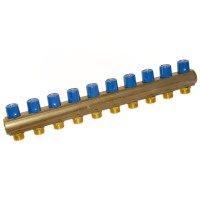 240E06050D Колектор з вентилями Ø1&Prime; х 10 х 3/4&Prime;ЗР (blue/синій) I=50 мм BIANCHI F.LLI S.P.A.