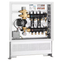 1825L1 Колектор з технополімеру у шафі з насосом UPS 25-60 Ø3/4&Prime; З x 10 x 3/4&Prime; З 6 bar CALEFFI