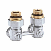 301143 Кран нижнього підключення сталевого радіатора Ø1/2″ х 3/4″ кутовий Caleffi S.p.a.