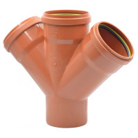 0361141 Хрестовина (зовнішня каналізація) Ø110 45° PVC (Ral 8023) REDI s.p.a.