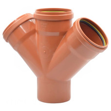 0361141 Хрестовина (зовнішня каналізація) Ø110 45° PVC (Ral 8023) REDI s.p.a.