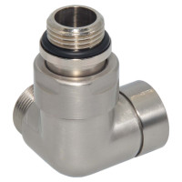 V74211JSX Кран відсікаючий трьохосьовий BRUSH SILVER Ø1/2″ х 24-19 SX (лівий) CORNER Carlo Poletti Srl