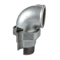 09705007 Збірка кутова ″американка″ оцинкована (білий чавун) Ø1 1/2″ ВЗ (під прокладку) Atusa