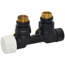 V137112EFS9005OSX Вузел термостатичний FIRST PIASTRE BLACK MATTE кутовий Ø1/2&Prime; З x 3/4&Prime; EK 50 мм ЛІВИЙ Carlo Poletti Srl