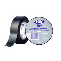 IB1910 Стрічка ПВХ ізоляційна HPX5200 19 мм х 10 м чорна (плівка) HPX Бельгія