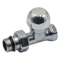 3335C / 3330012 Кран радіаторний відсікаючий хромований Ø1/2&Prime; ВЗ прямий Tiemme Raccorderie Spa