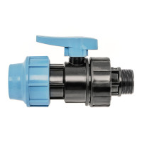 1072 UNIDELTA Кран кульовий для ПЕ труб Ø40 x 1 1/4&Prime; ЗР PP-B (УФ захист)