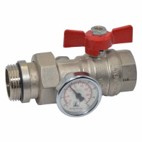 422MC0060F Кран-американка 1&Prime; з термометром 0÷80 °C (red/червоний) &Prime;метелик&Prime; BIANCHI F.lli S.p