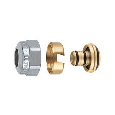 445516 Гайка з ніпелем для мідно-пластикових труб Q-tec® KME хром Ø3/4″ х 16 мм Caleffi S.p.a
